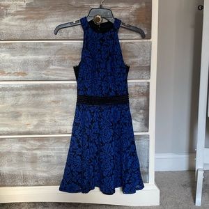 City Triangles Blue and Black Lace Dress